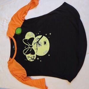 Disney Minnie Mouse Halloween Glow in The Dark Elbow Length Sleeve Shirt